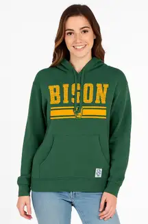 PINK Victoria's Secret Bison North Dakota Green Pullover Hoodie - Women's