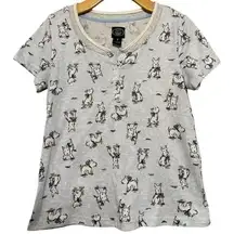 Laura Ashley Vintage Women’s S Light Blue Westie Terrier Dog Print PJ Pajama Set