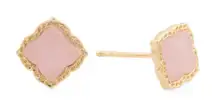 Kendra Scott Mallory Gold Rose Quartz Earrings 14k gold