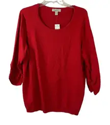 Dressbarn Women's Cherry Red Casual Top