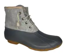 Sperry Womens Dark Grey Topsider Rubber Duck Wool Thinsulate Lace Up Boots Sz 11