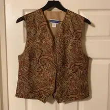 Vintage Pendleton paisley print button down vest, size 10P
