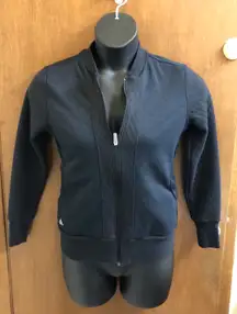 Heathered Black Quilted Sweatshirt Jacket