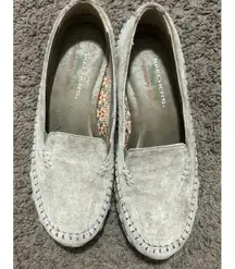 SKECHERS  Relaxed Fit Memory Foam Beige Suede Leather Loafers Women's Sz 9 Boho