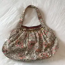 Mutilcolor Purse With Leaf & Rhinestone Detail