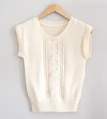 Vintage flower cap sleeve sweater