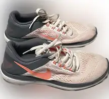 Nike Flex 2016 RN Women's 6  White/Bright Mango/Cool Grey Running 830751-101 (I)