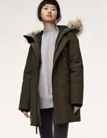 Aritzia TNA Haven Parka Coat Jacket Olive green size XS goose down Gorpcore‎