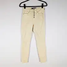 Veronica Beard Maera Skinny High Rise Cotton Stretch Denim Jeans Mustard Yellow