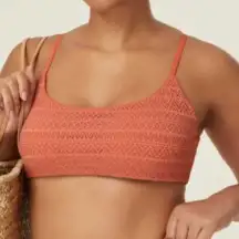 Andie The Maui Bikini Top Crochet‎ Lace Cedar Orange size Small NWT