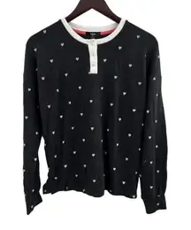 Aqua Slate Pajama Set All Over Hearts New Size Medium