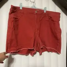 Ava Viv Red Denim shorts