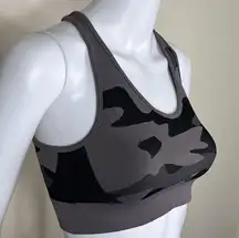 Koral Criss-Cross Sports Bra in Gray Camo (No size)