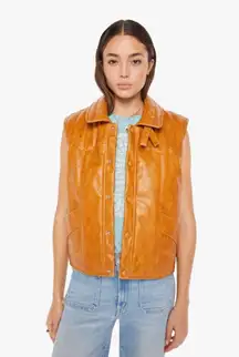 MOTHER Huff and Puff Faux Leather Vest- LG