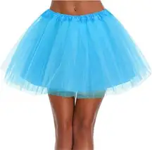 NEW Blue Tutu Skirt Adult Classic Elastic 4 Layers Tulle Costume