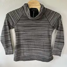 Kuhl Piper Cowl Neck Pullover Striped Sweater Women's Size Medium Gray