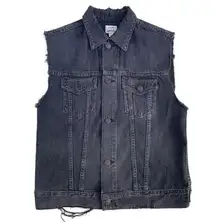 x Mytheresa After Hours Distressed Denim Trucker Vest Med