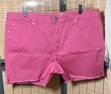 Seven7 Women's Pink Weekend Shorts w/ Frayed Hem