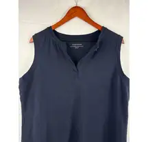 Charter Club Sleeveless Ribbed Knit Top 1X Cotton/Spandex Black Made In Jordan