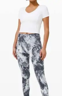 Lululemon Wunder Under HR Tight 25" Luxtreme Marble Dye Classic Navy Sz 6