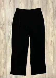 Chico's  Travelers Pants Black Ribbed Stretchy Pull On Acetate Size 1 (M) Short