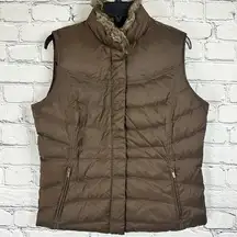 Brown Eddie Bauer Down Puffer Vest women’s size M petite