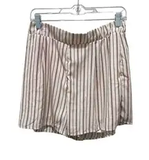 Saints & Hearts Striped Shorts Cream and Taupe Size Medium
