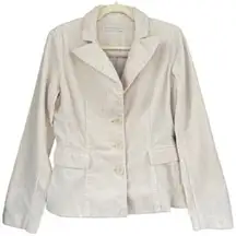 T6 Y2K Vintage Susana Monaco Corduroy Blazer Beige Button Front Jacket Women