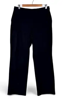 LL Bean Black Straight Leg High Rise Leggings Womens L Casual Pull On Pants