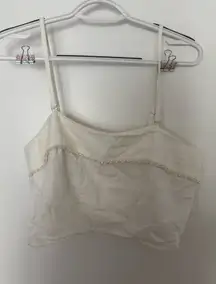 WildFox Crop Top White with Pearls