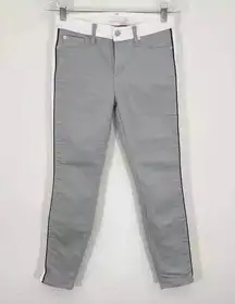 7 For All Mankind | Tuxedo Pants Gray Jeans Slim Fit Cropped White Side 25