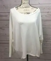 AW8-Zanzea 4x white sweater with 3/4 sleeves