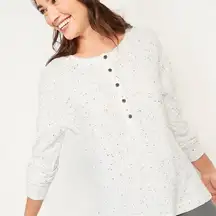 Old Navy Long-Sleeve Waffle-Knit Henley Tunic