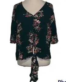 medium‎ floral tie blouse