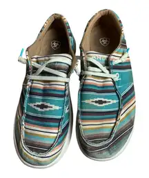 Ariat size 9.5 B loafers slip on Aztec western cowgirl