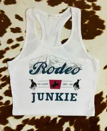 Rodeo Junkie Cropped Tank Top