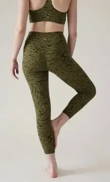 Athleta Transcend 7/8 Tight in Green Animal Print