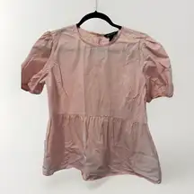 New Look 100% Cotton‎ Peplum Top Light Strawberry Pink Size 8