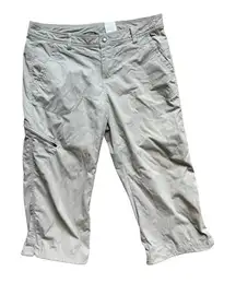 Womens Eddie Bauer Sport 2010 Khaki Travex Dri-Fit Capri Cropped Pants - Sz 10
