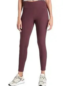 Athleta Headlands Hybrid Trek Tight Cargo Trek Tech Sculptek Light Maroon 4