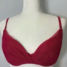 OnGossamer 36C Twilight Demi Bra G3105 Garnet Red Glitter