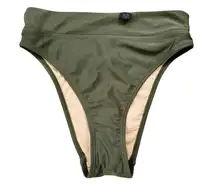 NWT Cotton On High Waisted Cheeky Bikini Smoothing Bottom Khaki Shimmer Size XS