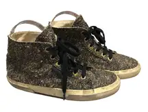 Superga X Man Repeller High-Top Sneakers Gold Tweed Lace Up 37.5 US 7