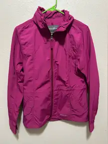 Eddie Bauer Magenta Travex Lightweight Windbreaker Jacket Size Medium
