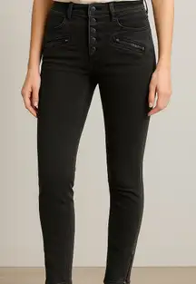 Free People Black Ankle Zip Skinny Jeans