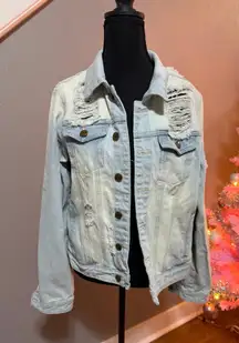 Mono B Distressed Denim Jacket Size Large. 