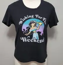 Disney 's Black Aladdin Jasmine Wishing For The Weekend Tee size medium