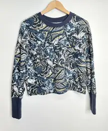 Joie Blue Paisley‎ Shirt Size Medium Long Sleeve Crew Neck Floral Print