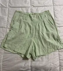 Linen Mint Green Shorts