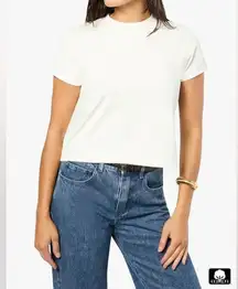 NEW WeWoreWhat Short Sleeve Cropped Boxy Tee White Sz S